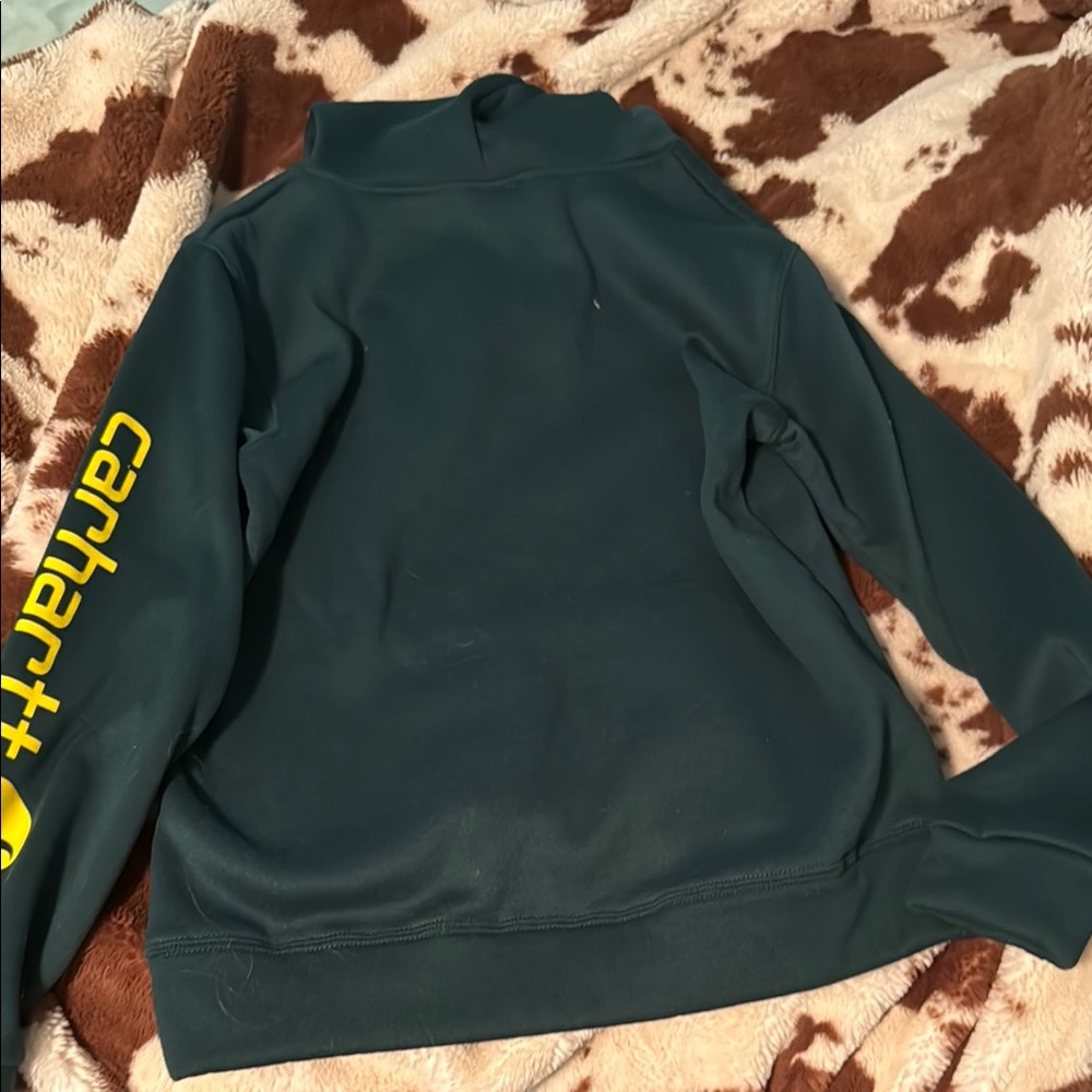 Carhartt Green Zip Up Sweater with Sporty Design